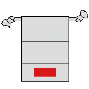 コットンクリア・ギフト巾着（XS）エコバッグ　シルク印刷 印刷範囲：W50×H20（mm） 