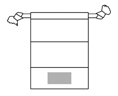 コットンクリア・ギフト巾着（S）エコバッグのシルク印刷 印刷範囲：W60×H30（mm） 