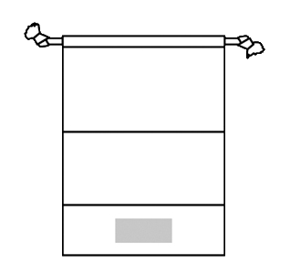 コットンクリア・ギフト巾着（M）エコバッグのシルク印刷 印刷範囲：W70×H30（mm） 