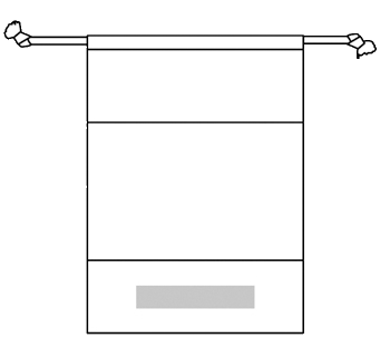 コットンクリア・ギフト巾着（L）エコバッグのシルク印刷 印刷範囲：W150×H30（mm） 