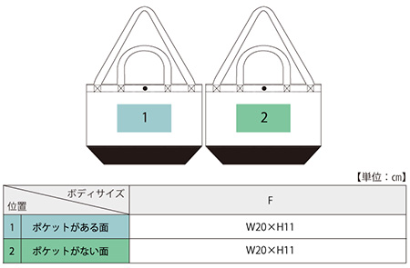 オリジナルプリント可能範囲図