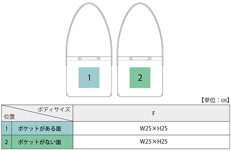 オリジナルプリント可能範囲図