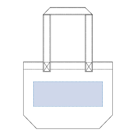 キャンバスアウトハンドルトート(M)印刷範囲