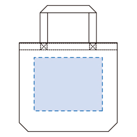 キャンバスバケットトート(M)印刷範囲