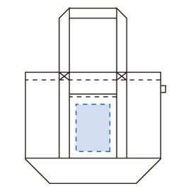 オゾン漂白　バイカラーバッグ(L)印刷範囲