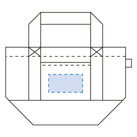 オゾン漂白　バイカラーバッグ(S)印刷範囲